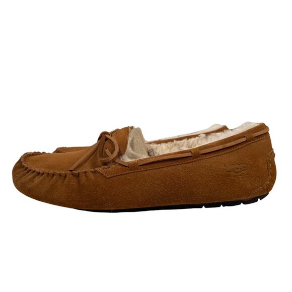 Ugg Olsen Moccasin Slippers Mens Size 18 Suede Chestnut Sheepskin Lining 1003390 main image 8